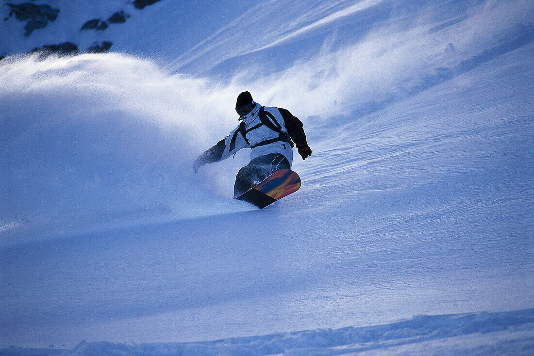 Snowboarder, Kaunertal, Wintersport Oesterreich