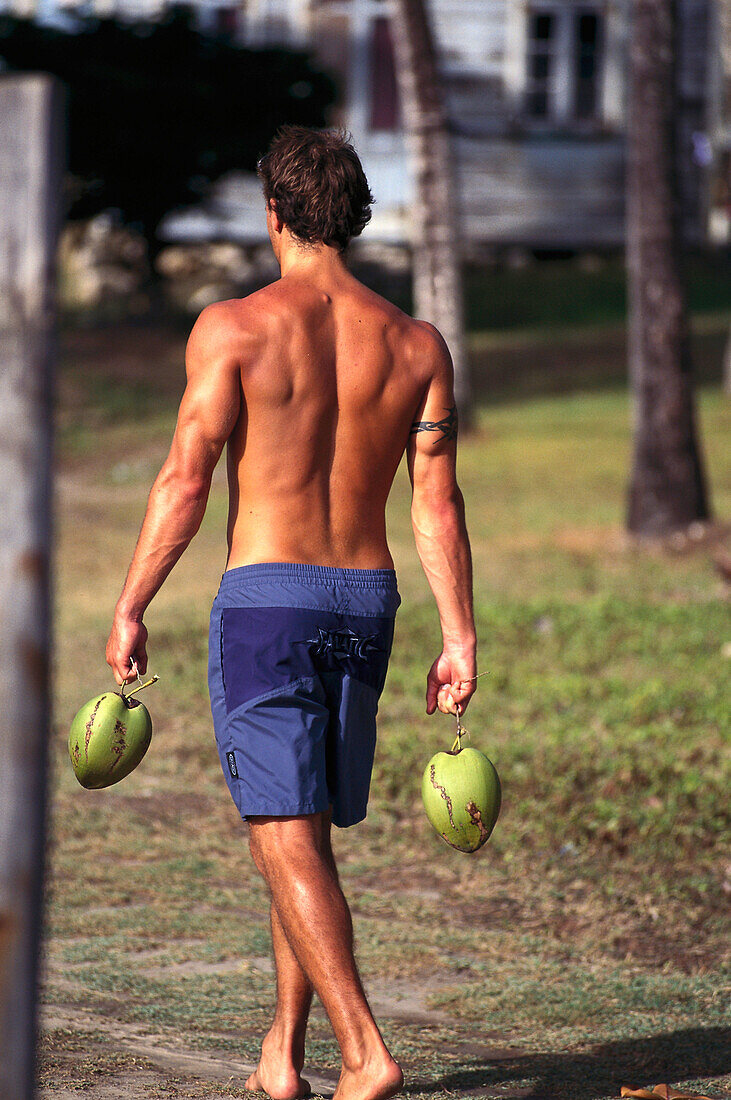 Man with Coconut, Barbados Caribbean