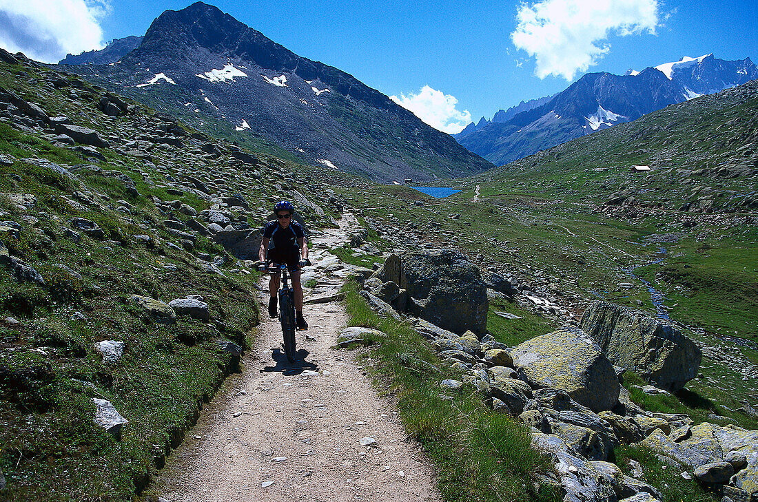 Biking, Aletsch Glacier, Bernese Oberland Switzerland