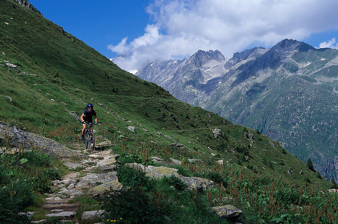 Biking, Aletsch Glacier, Bernese Oberland Switzerland