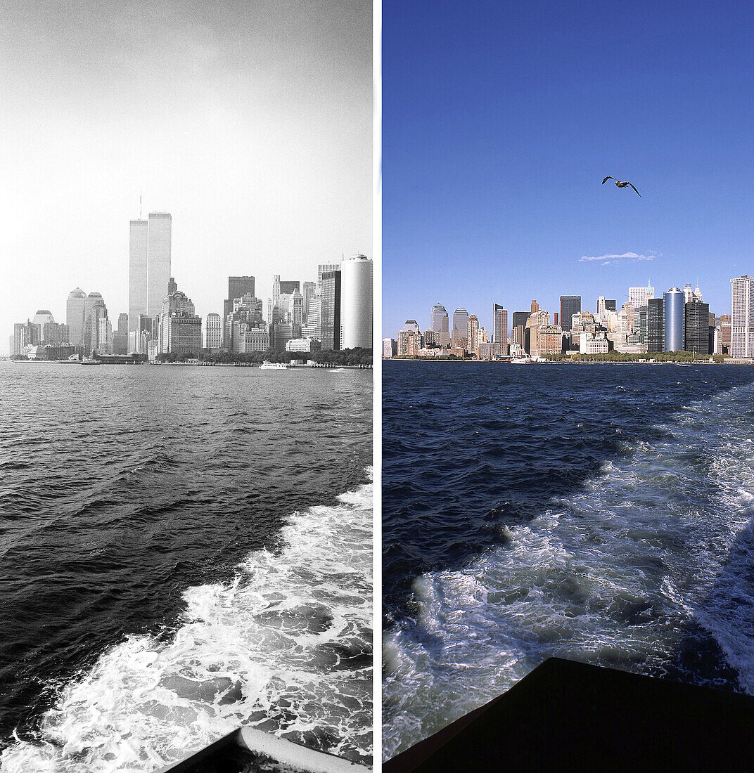 New York City, before and after the destruction of the World Trade Center WTC, , Images of a City Buch, S. 60/61