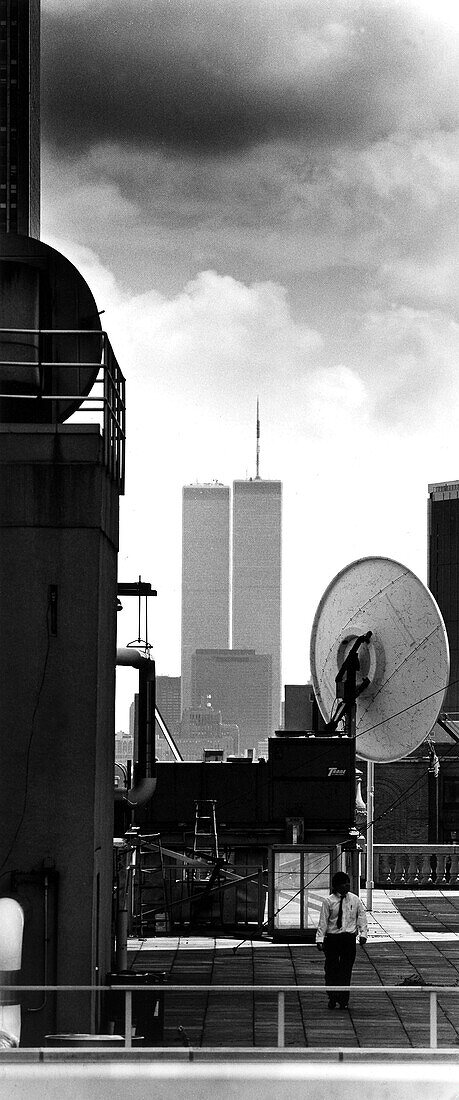 New York, World Trade Center, Skyline, USA, New York City, Dach vierundvierzigstste Strasse, WTCEnglish: USA, roof at 44th Street, WTC