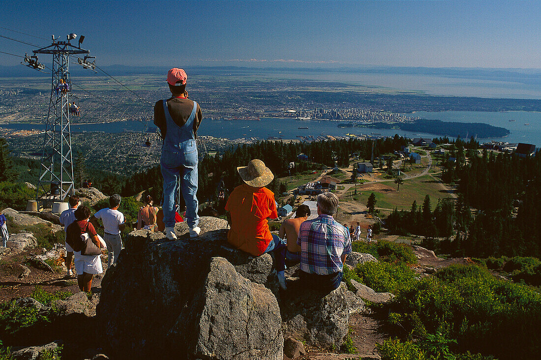 View from Grouse Mountain, over Vancouver Brit. Columbia, Canada