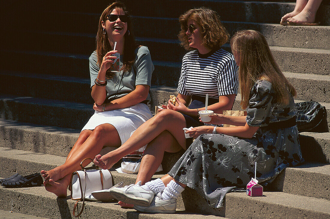 Lunchtime at Robson Square, Vancouver Br. Columbia, Canada