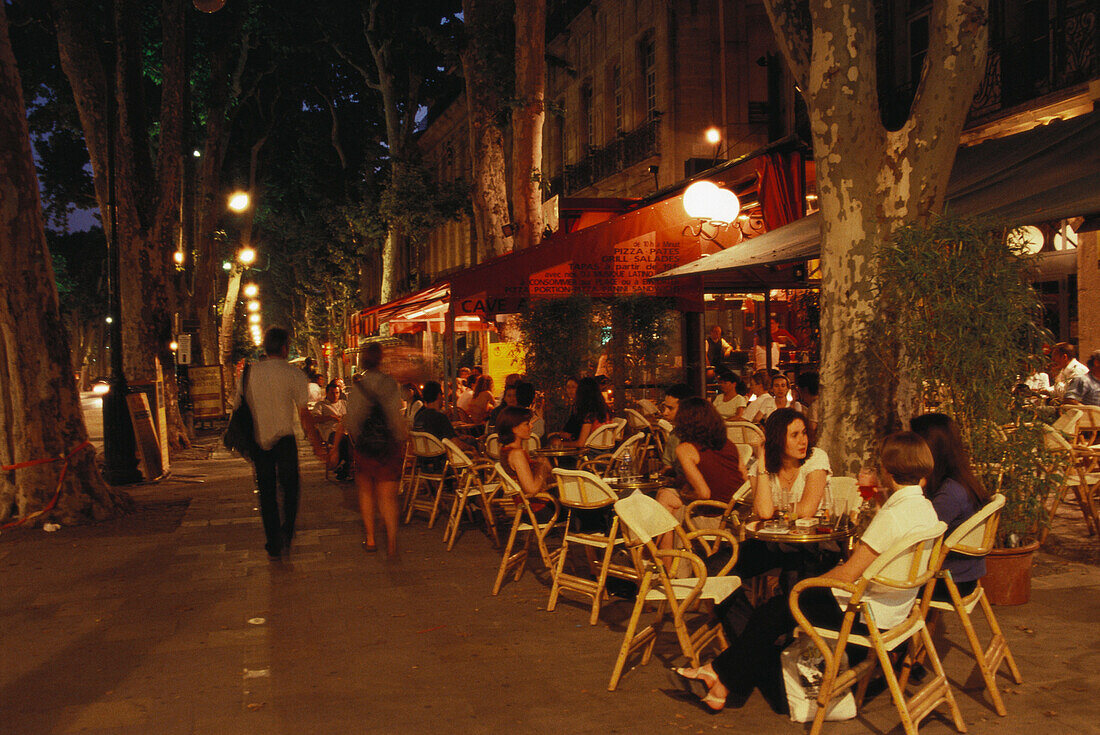 Restaurant, Cafe, Cours Mirabeau Aix-en-Provence, Frankreich