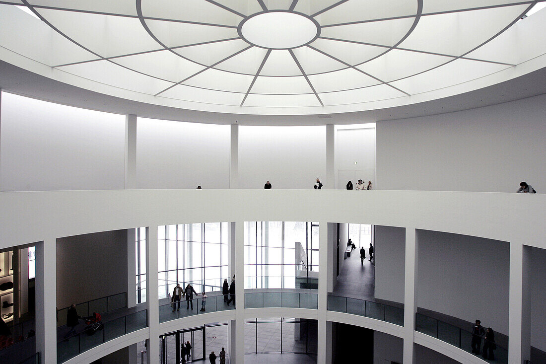 People at the rotunda at the Pinakothek der Moderne, Munich, Bavaria, Germany, Europe