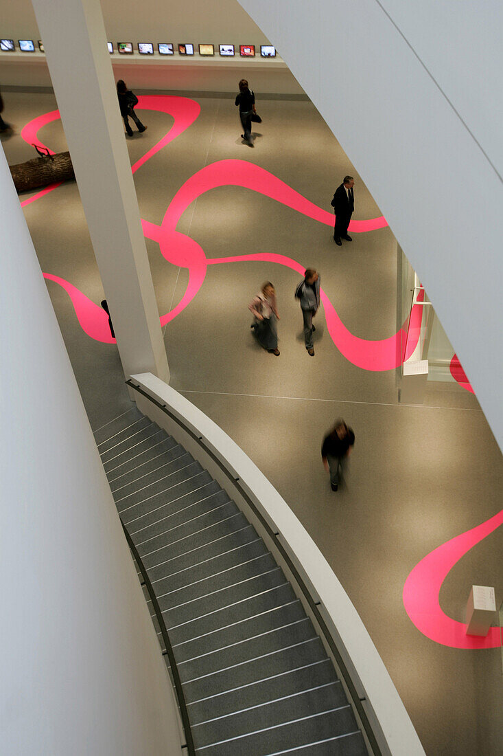 High angle view of the design area of the Pinakothek der Moderne, Munich, Bavaria, Germany, Europe