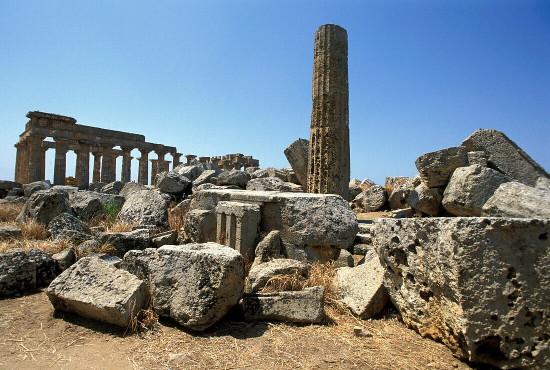 Temple ruin, Selinunte, Sicily Italy