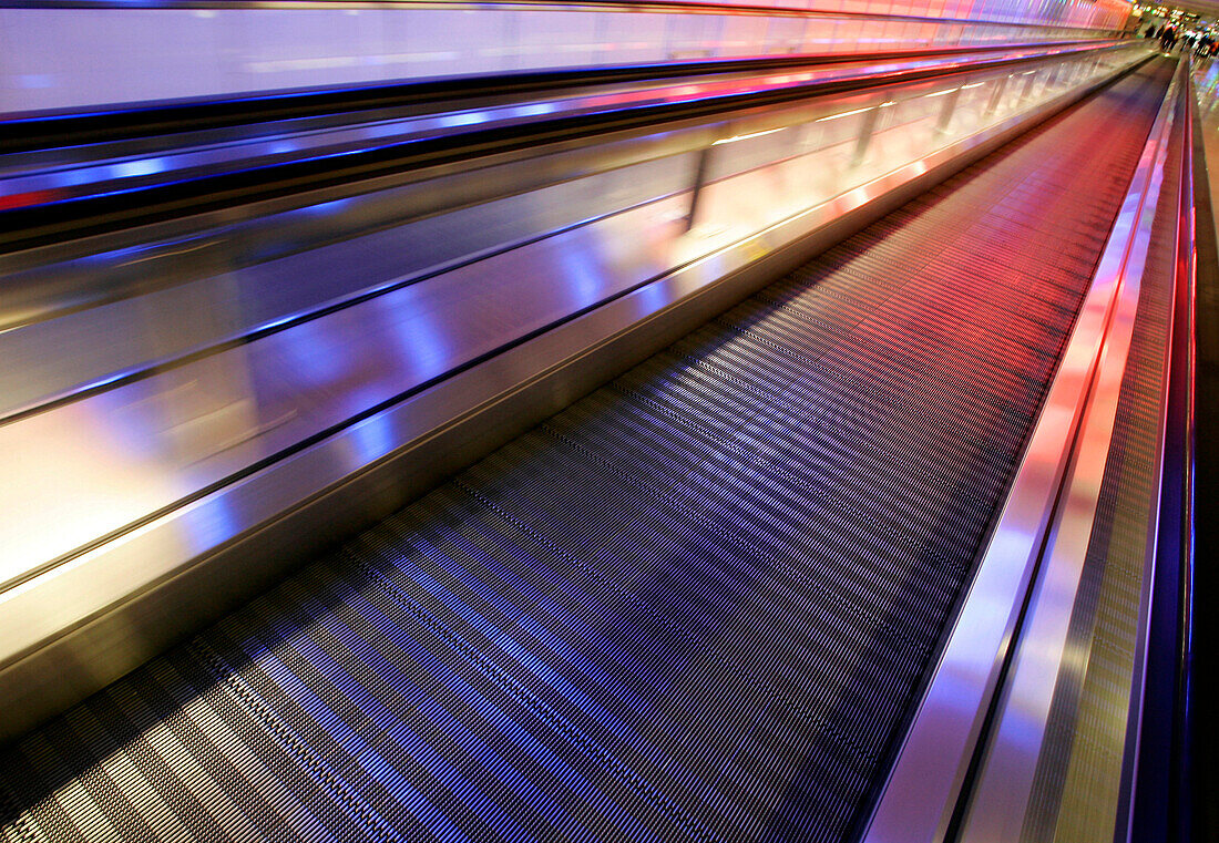 Escalator, Terminal, Airport Munich Bavaria, Germany