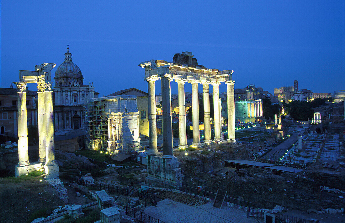 Forum Romanum at night, Rome, Italy