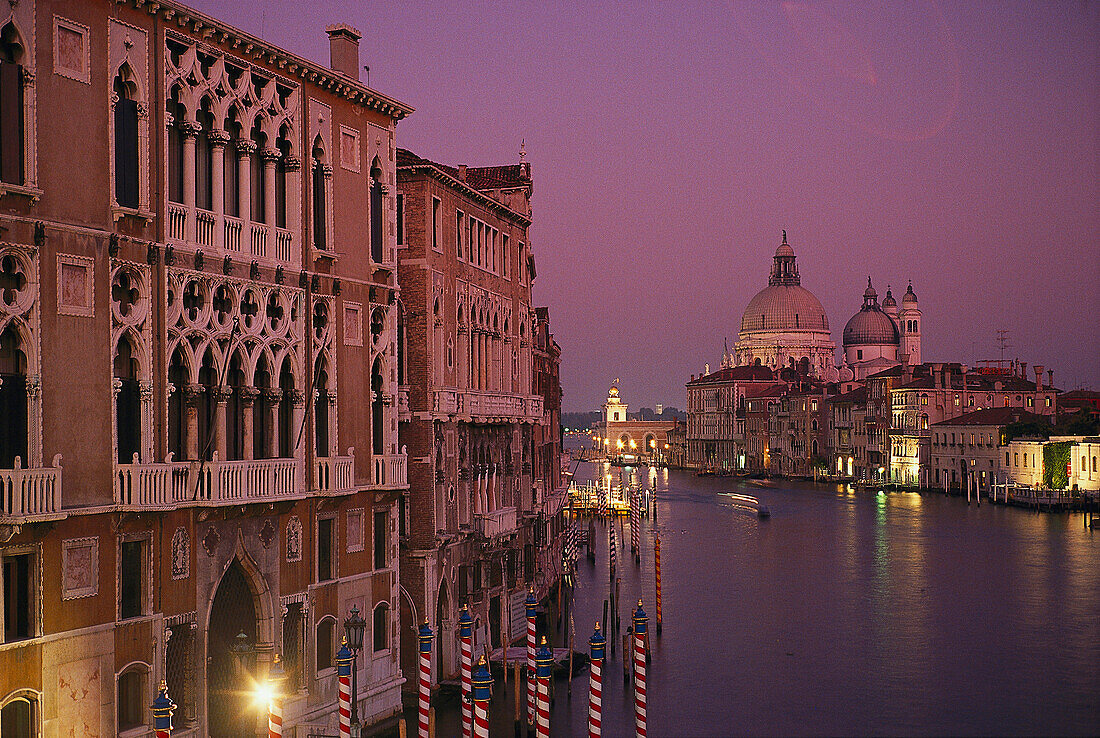 Abendlicht, Canale Grande, Santa Maria della Salute, Venedig Venetien, Italien