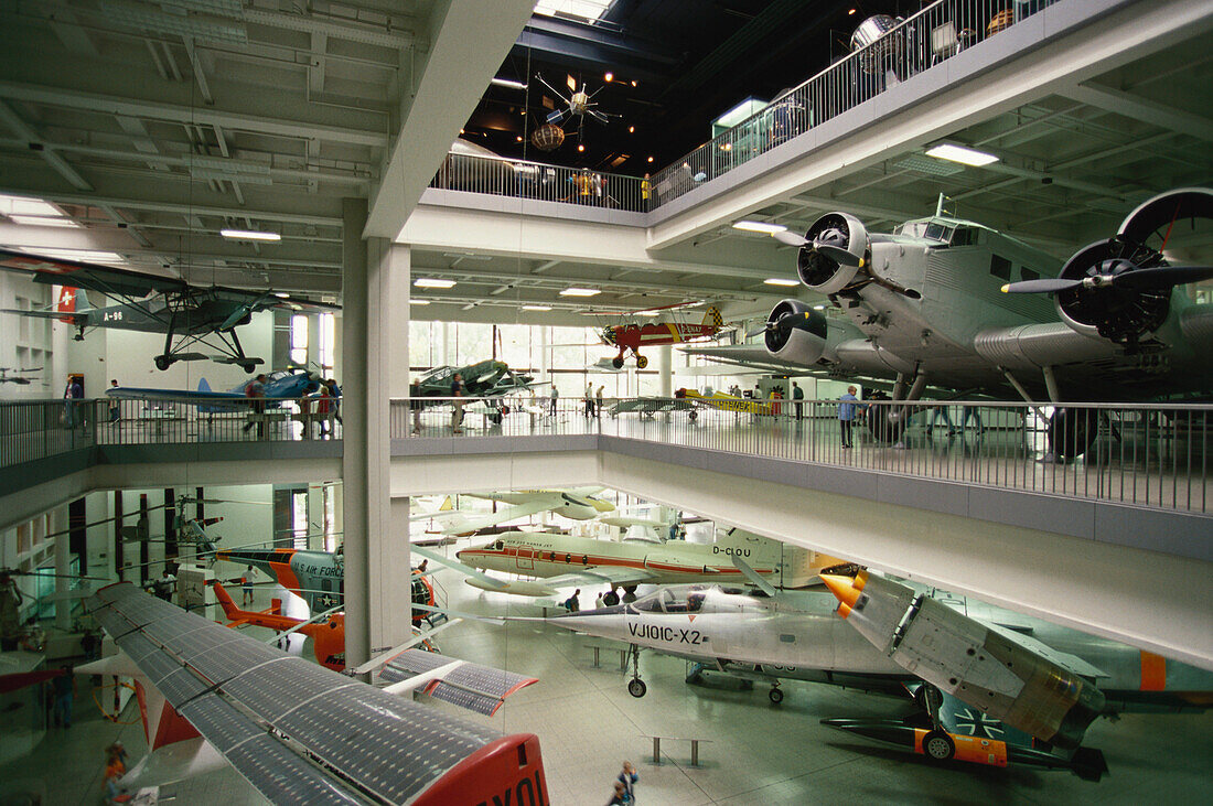 Ausstellung von Flugzeugen im Deutschen Museum, München, Bayern, Deutschland, Europa