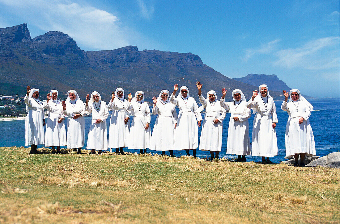 Nuns on the seaside, Cape Town, South africa