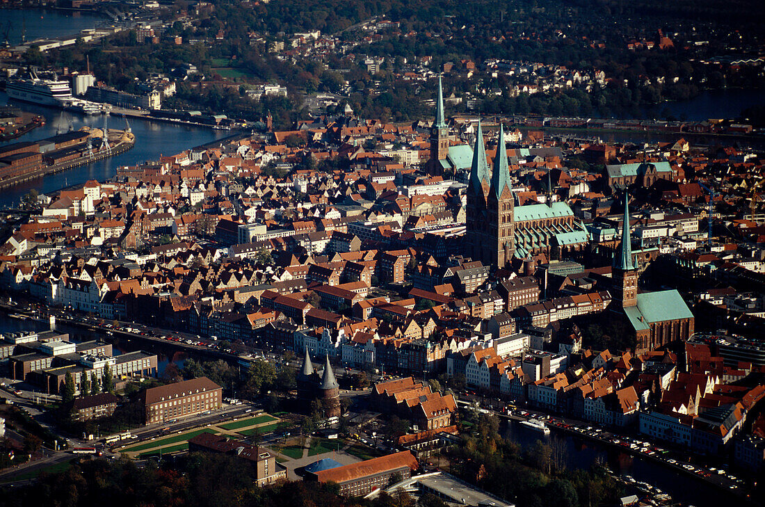 Hansestadt Lübeck, Luftbild, Schleswig-Holstein, Deutschland