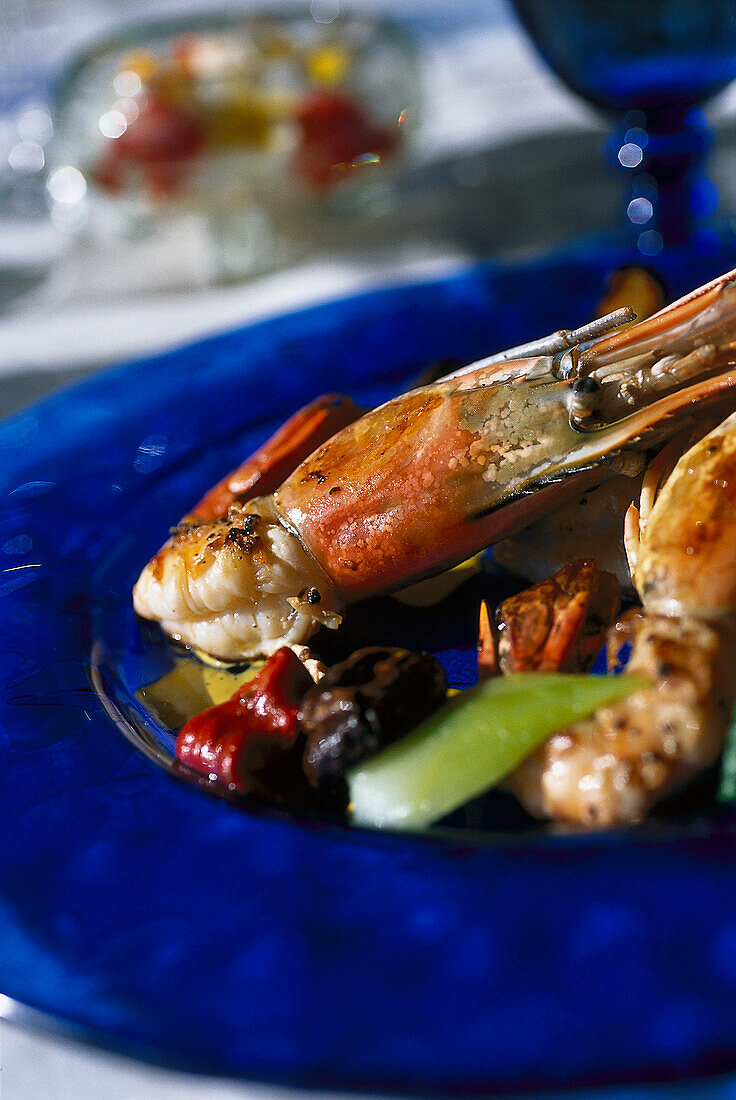 Gegrillte Garnelen, Hotel Oberoi Mauritius