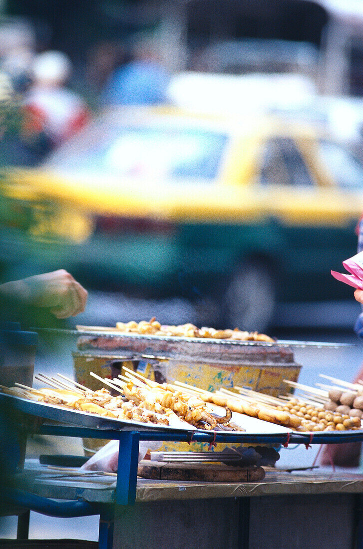 Sate Spießchen, Strassenverkauf Bangkok, Thailand