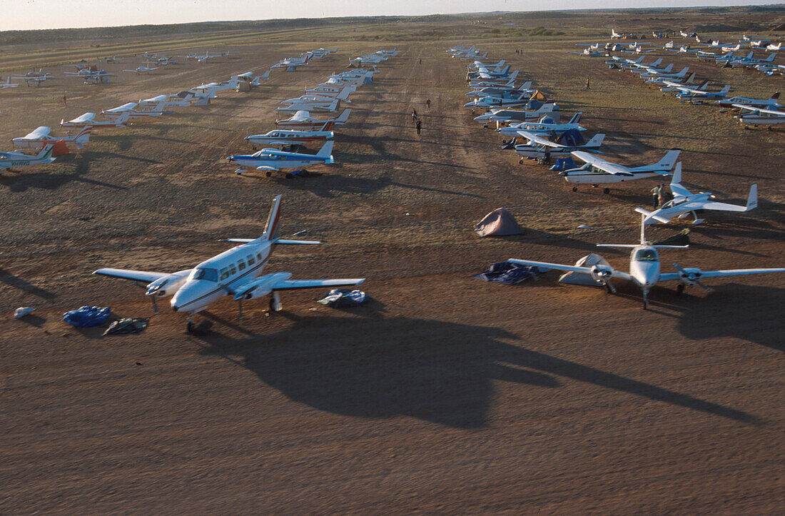 Flugfeld an Renntagen, Birdsville Races, Queensland, Australien