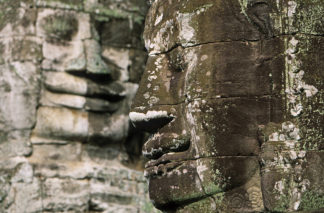 stone faces of Bayon temple, Angkor, Cambodia