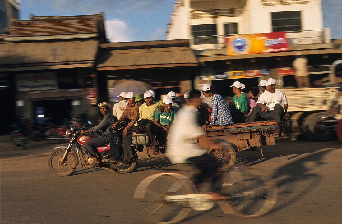 Moped as universal means of, transportation Cambodia, Asia