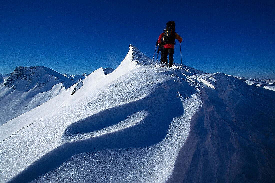 Snowshoeing Tour, Wintertrekking, Nebelhorn, Allgäuer Alpen, Allgäu, Deutschland