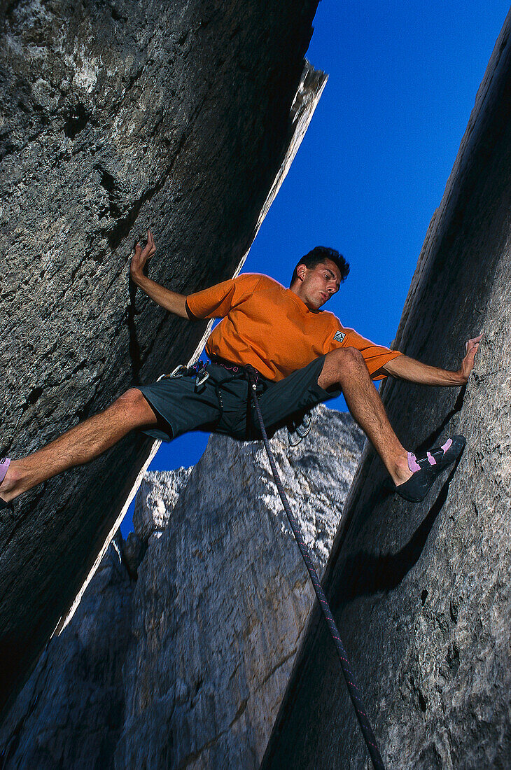 Freeclimbing, Dolomites Italy-Sport