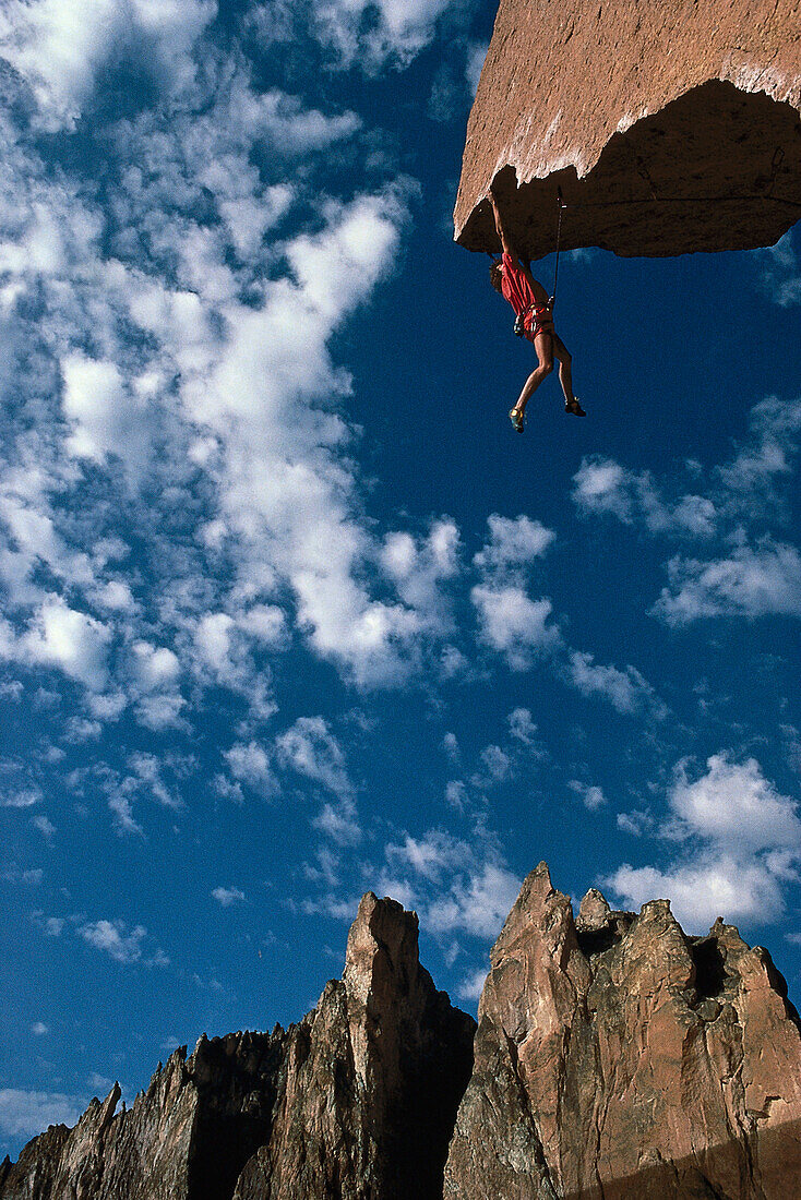 Freeclimbing, Stefan Glowacz, Smith Rocks, Oregon USA, Sport