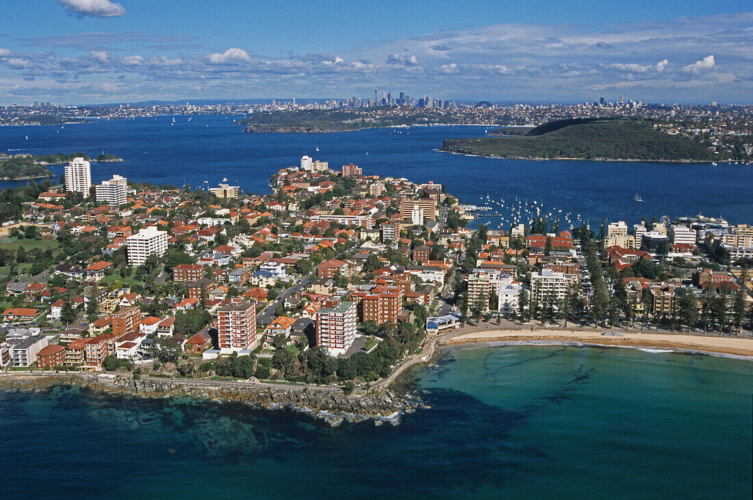 Sydney Harbour and Manly from the air, Australien, NSW, Sydney Harbour aerial photo, Luftaufnahme