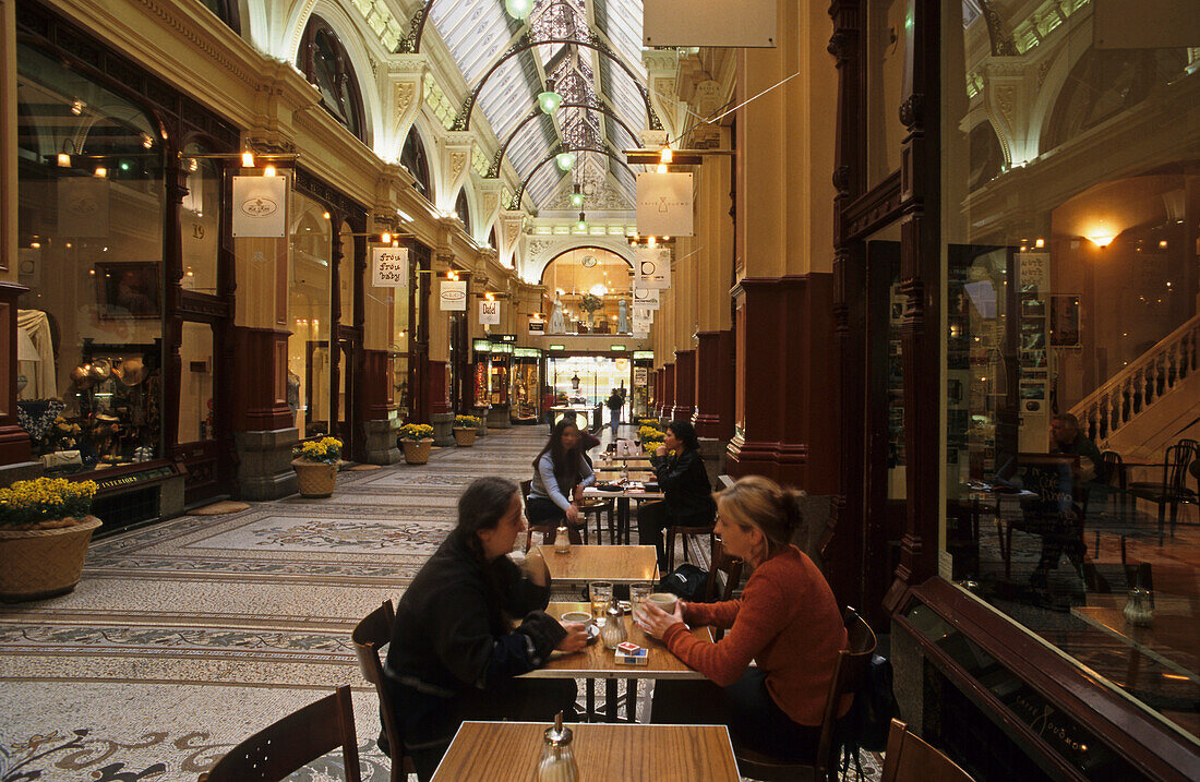 Block Arcade, Collins Street, Melbourne, Australia, Victoria, Cafe in Block Arcade, Period architecture