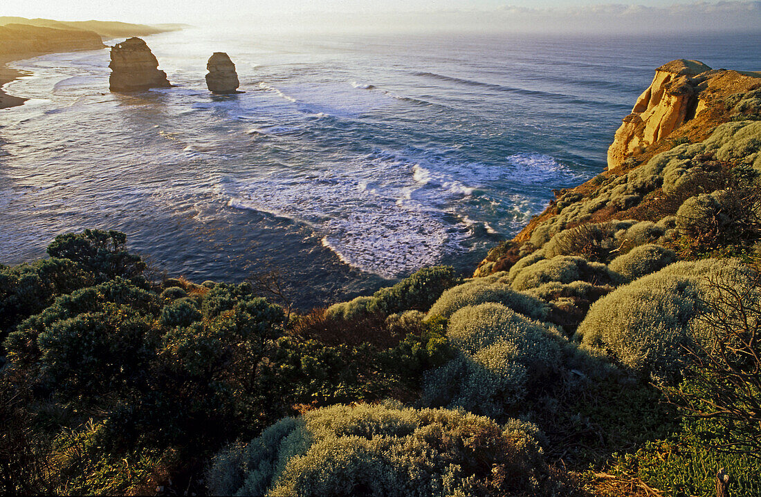 Twelve Apostles, Port Campbell NP, Australia, Victoria, some of the Twelve Apostles on Great Ocean Road, limestone stacks in the ocean at Port Campbell NP