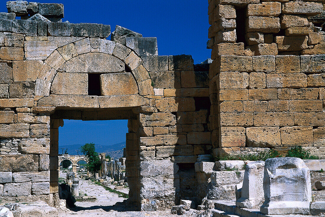 Byzantine gate, Ancient Greek city of Hierapolis near Pamukkale, Turkey