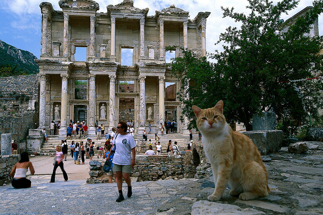 Celsus Bibliothek, Antike Stadt Ephesus Türk. Ägäis, Türkei