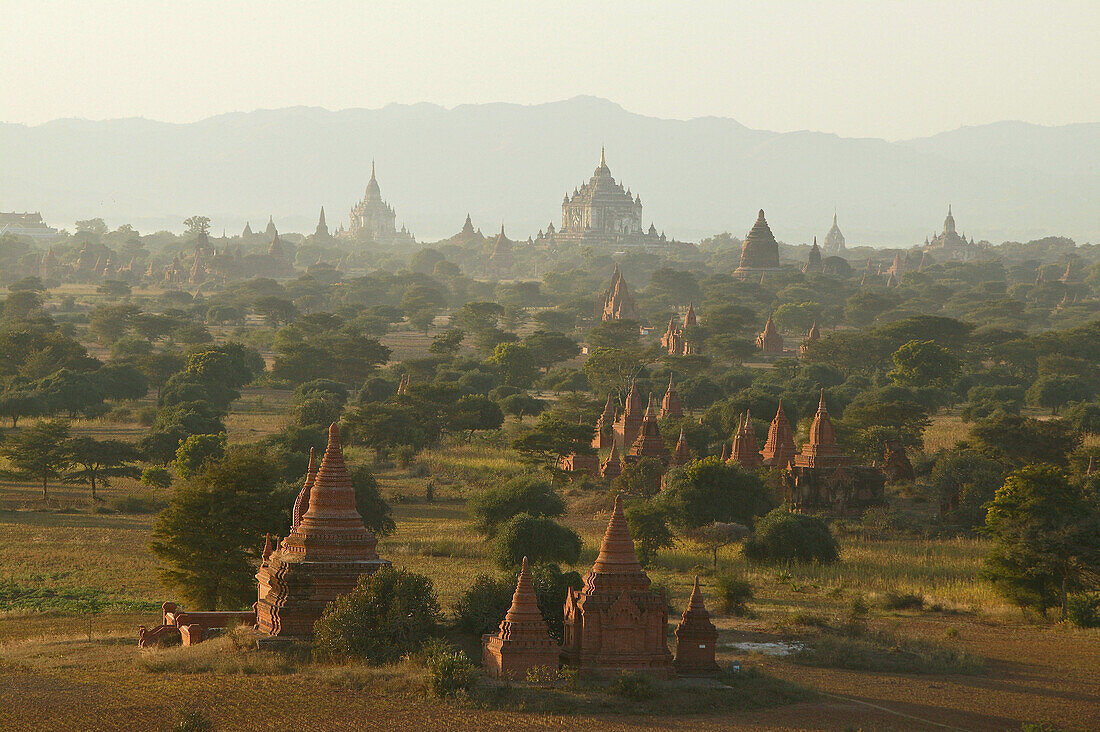 Sunset over the temples of Bagan, Myanmar