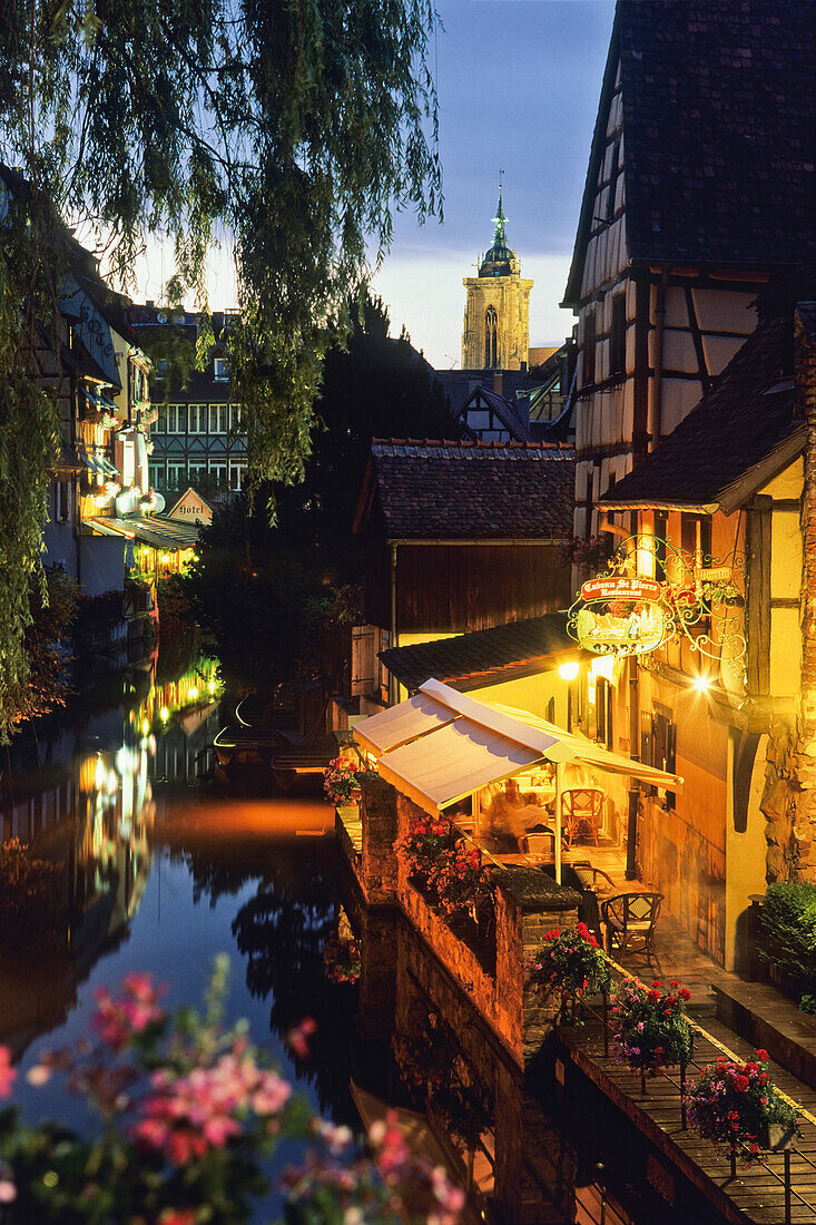 Restaurant, Altstadt, Quartier de la Krutenau, Colmar, Elsass, Alsace Haut-Rhin, Frankreich