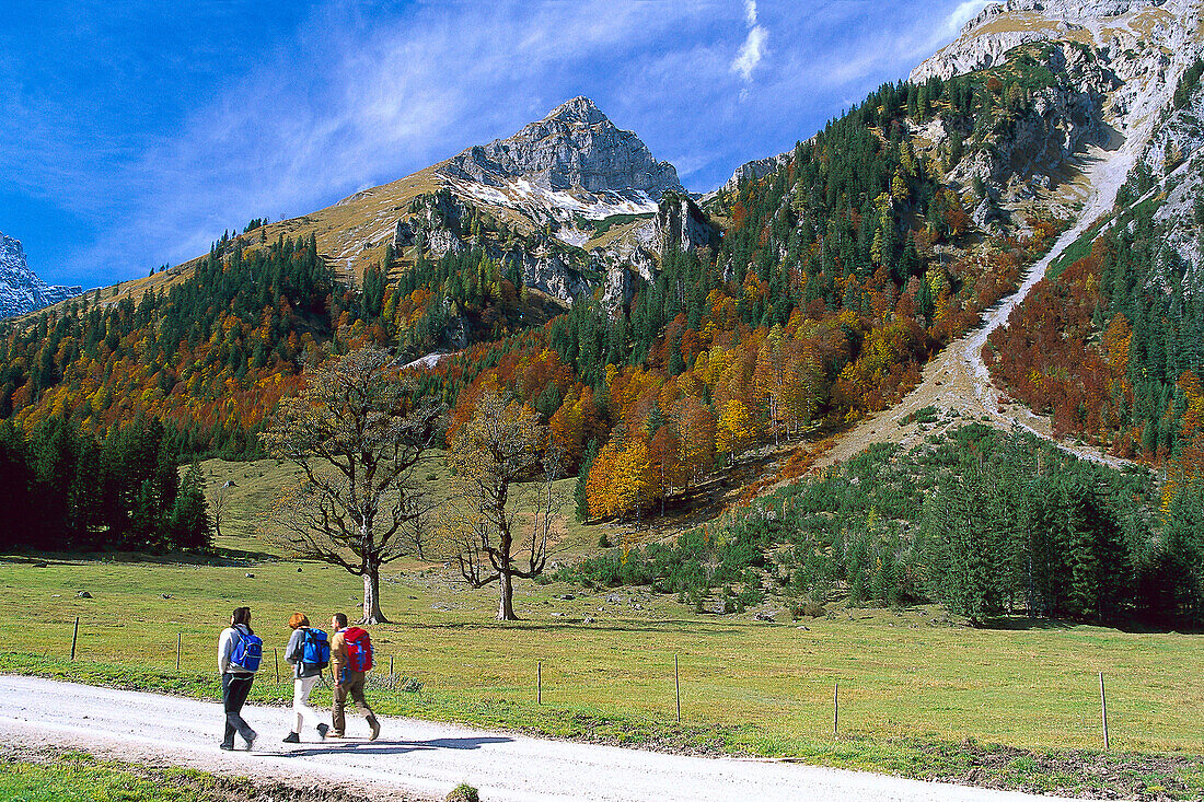 Hiking in Autumn, Eng, Karwendel Mountains Tyrol, Austria