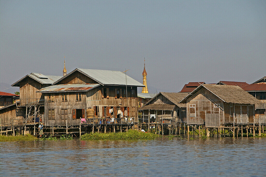 Intha houses on stilts, Inle Lake, Myanmar