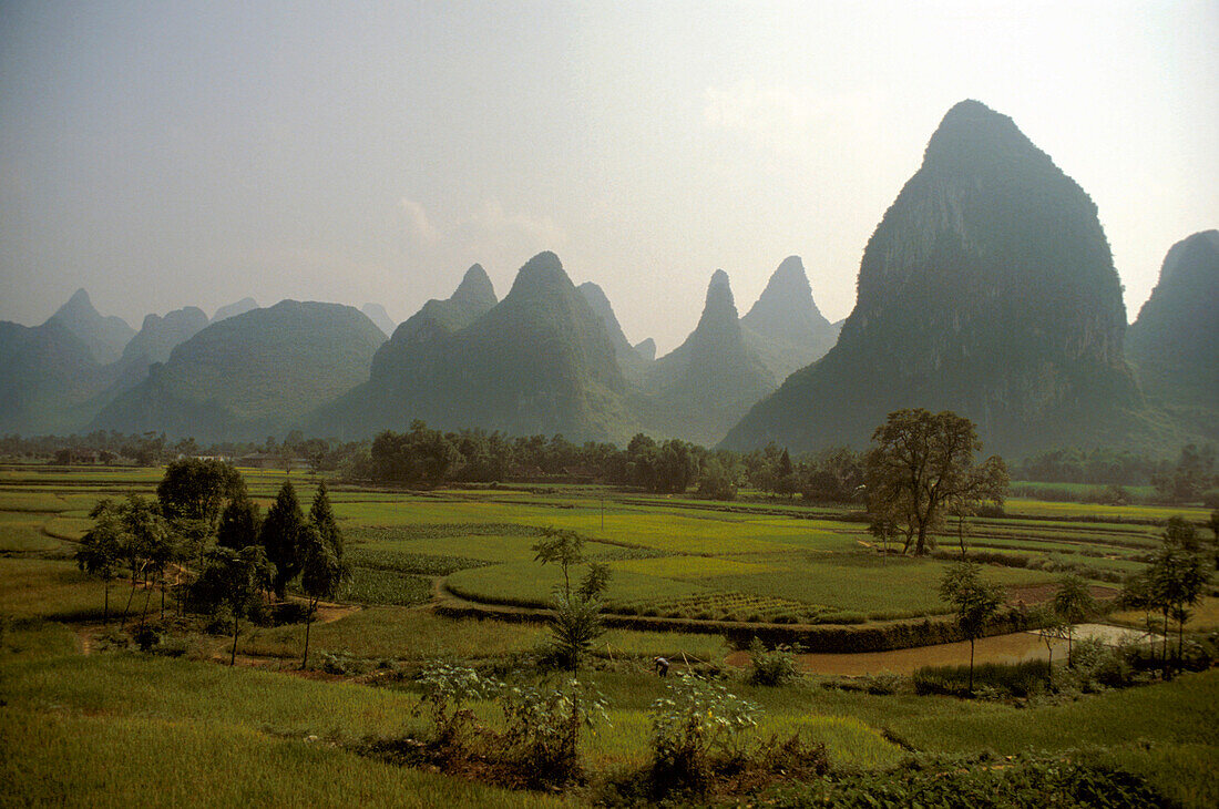 Limestone Rocks at River Lijiang, Guilin, Province Guangxi, China