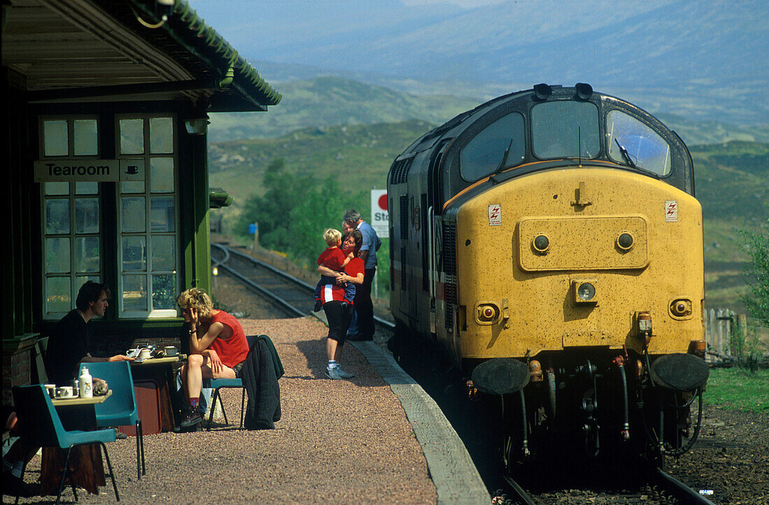 Rannoch Moor Bahnhof, Highland, Schottland Großbritanien