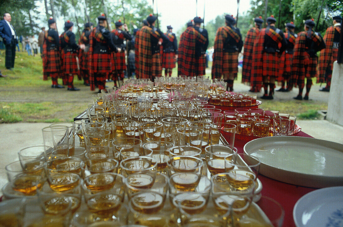 Whisky-Pause, Men of Lonach, Strathdon Schottland