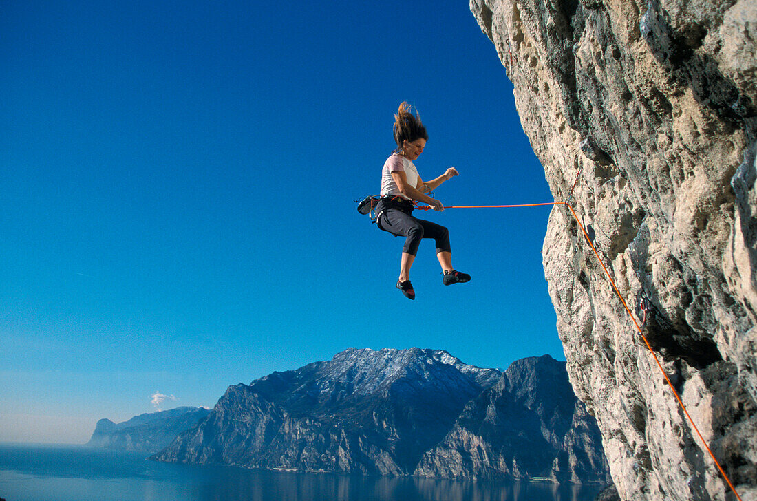 Climbing at Lake Garda, Trentino, Italy