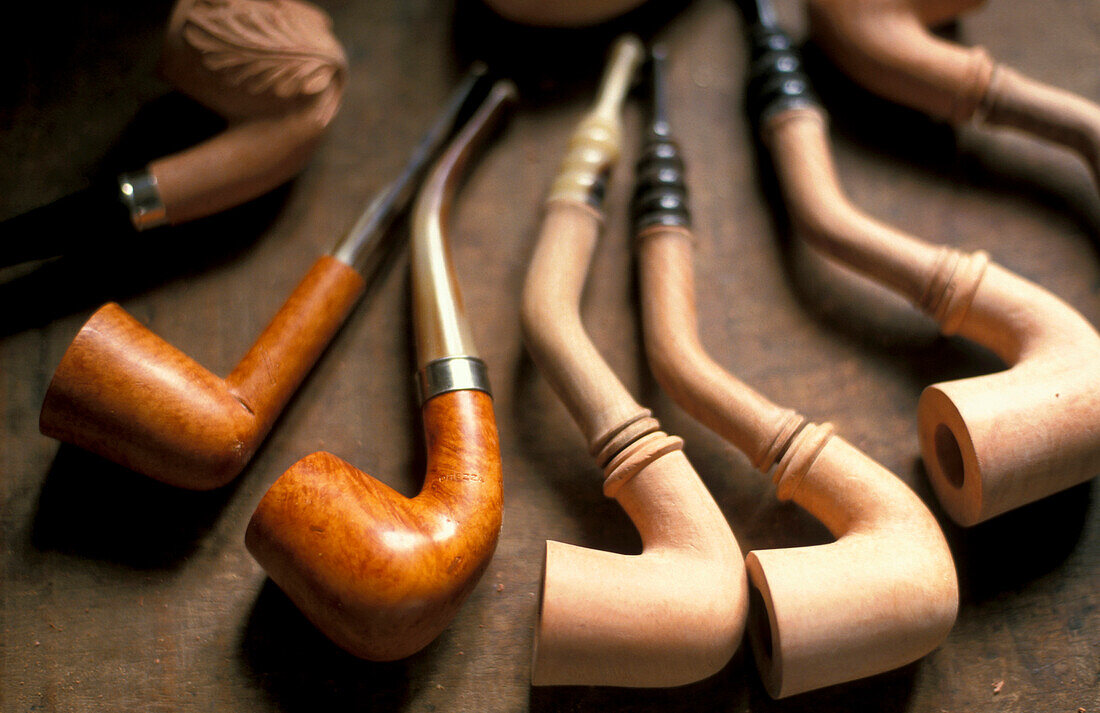 Pipes on table, Castagniccia, Corsica, France