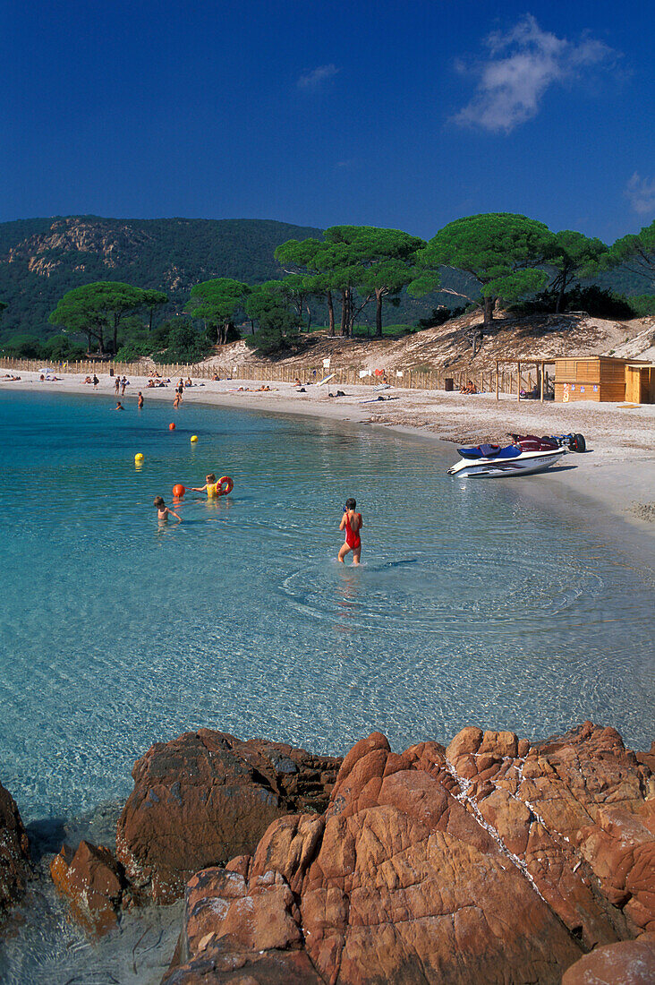 Sandstrand, Palombaggia, Porto Vecchio, Korsika, Frankreich