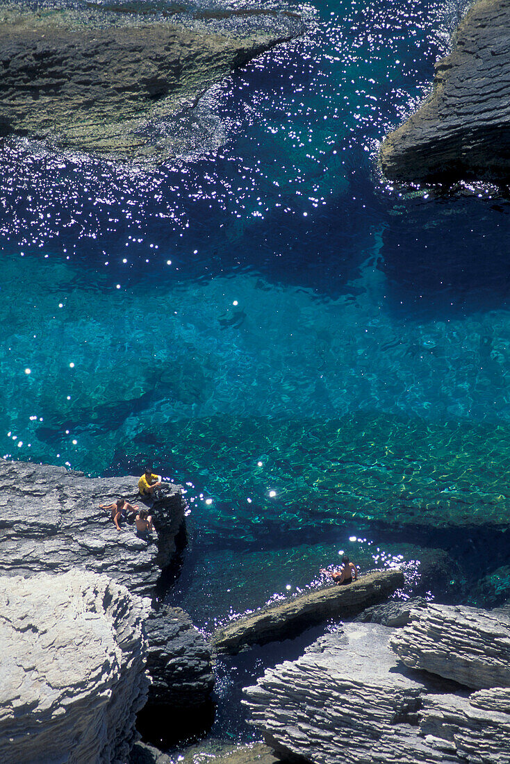 Rocks in the sea, Bonifacio, Corsica, France
