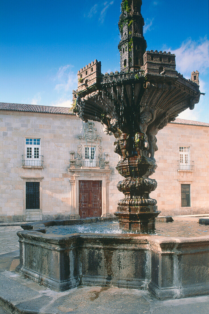 Fountain at Largo do Paco, Braga, Portugal