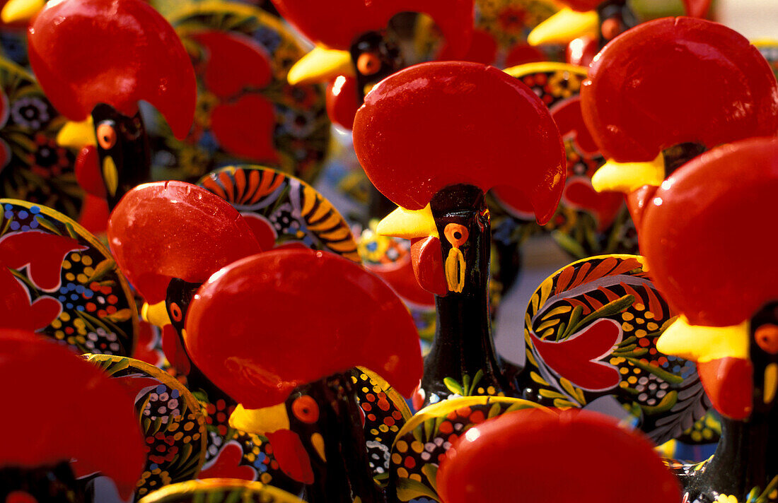 Coloured roosters of clay, Barcelos, Braga, Cávado, Portugal