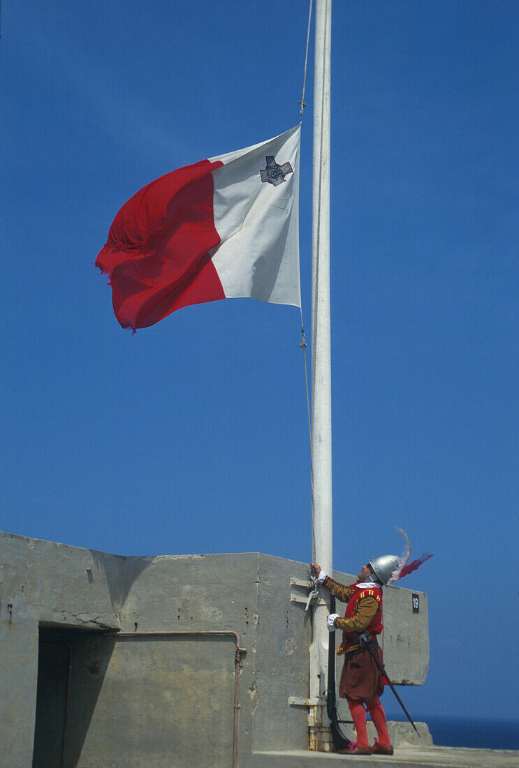 Wachsoldat am Fort, Altstadt Vallettta, Malta