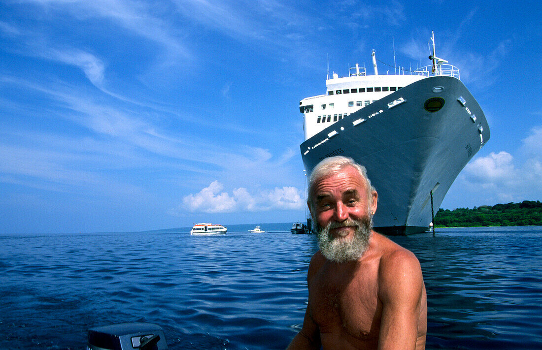 Cruise Ship, Sailor, Port Vila Harbour, Vanuatu South Pacific