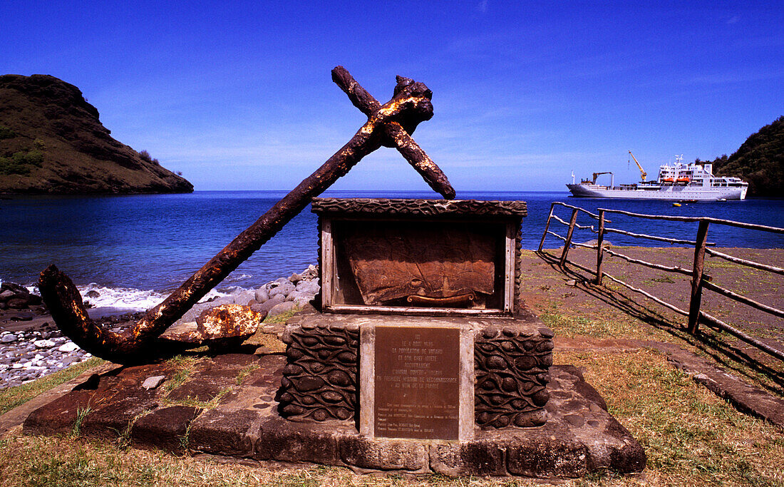 Monument, Anchor, Tauhata, Marquesas French Polynesia, South Pacific
