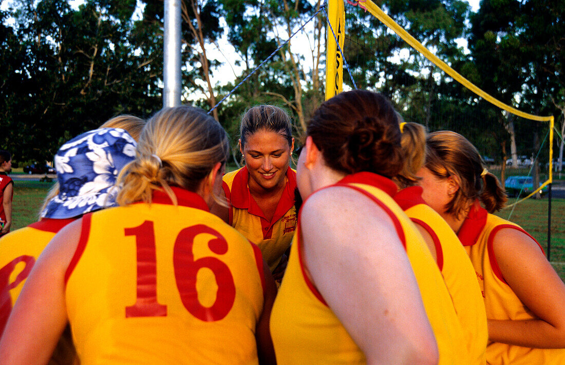 Football team, girls, James Cook University, Townsville Queensland, Australia