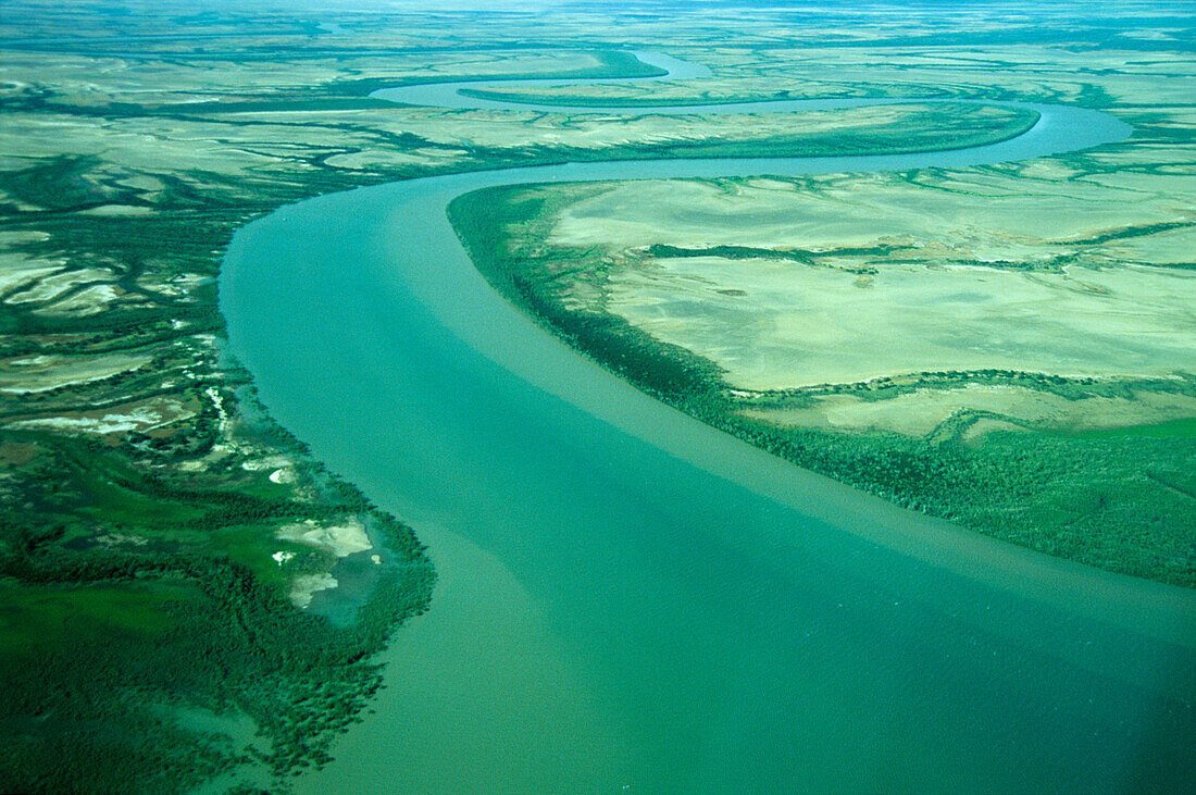 Aerial, Norman River, Karumba, Gulf Of Carpentaria Queensland, Australia