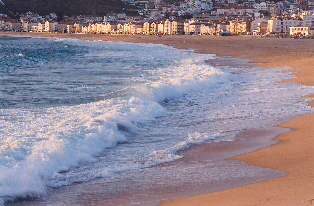 Beach in the evening, Nazare, Portugal